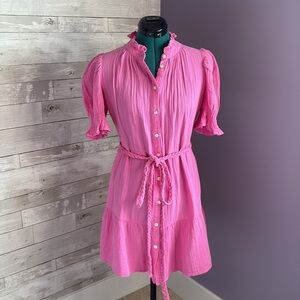 NWT GAP 100% Cotton Puff Sleeve Ruffled Dress